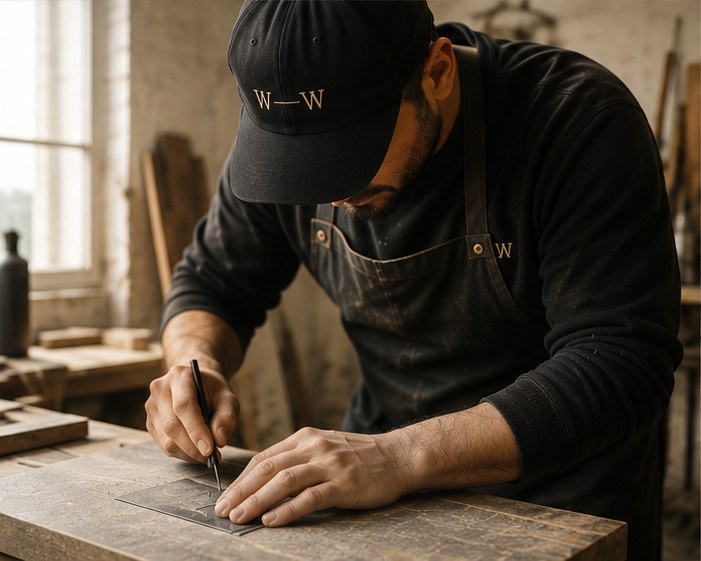 Artisan portant la casquette W—W